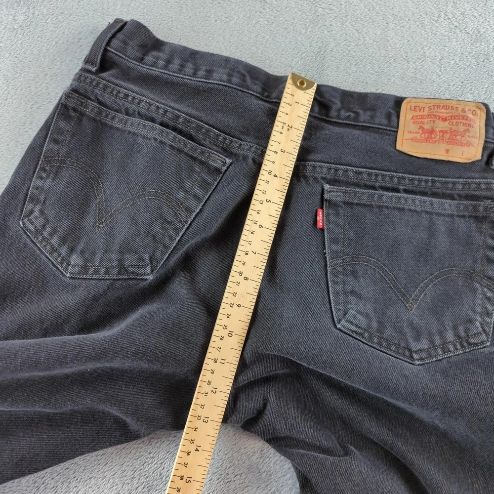 Vintage Levis Jeans 34x34 (Fits 32x30) Black Slim Straight Denim Pants Y2K EUC - Picture 7 of 12